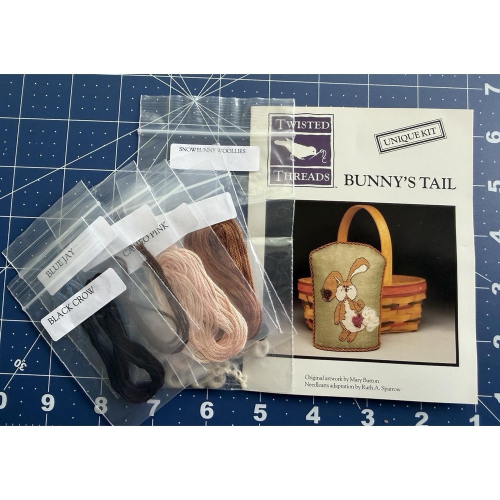 Twisted Threads cross stitch chart Bunny's Tail Kit w Threads, Buttons, Woollies